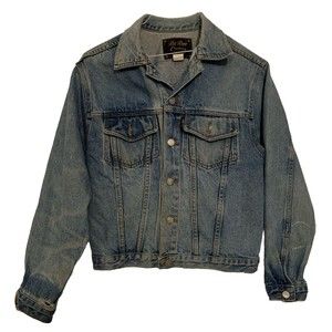 Vintage Be Bop Women's Denim Jacket Distressed Size Medium Made in USA READ